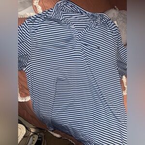 Vineyard Vines Blue and White Striped Polo Shirt